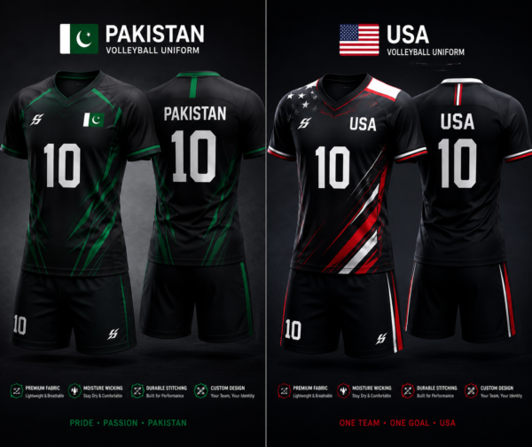 Custom Volleyball Uniform Manufacturer – Pakistan & USA Team Volleyball Kit